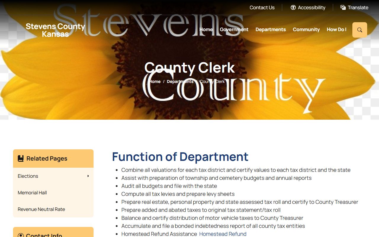 Stevens County Clerk of the District Court court records clerk distinction