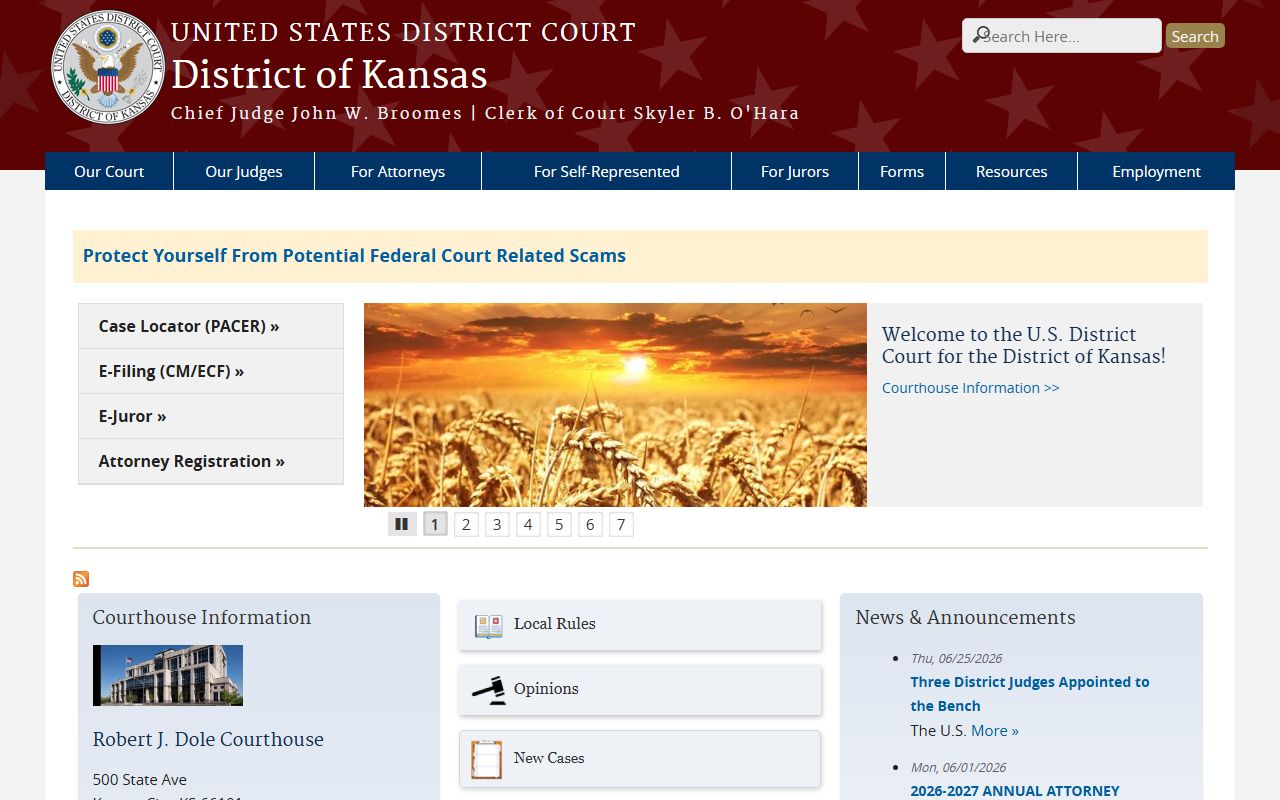 Stevens County criminal court records U.S. District Court Kansas source