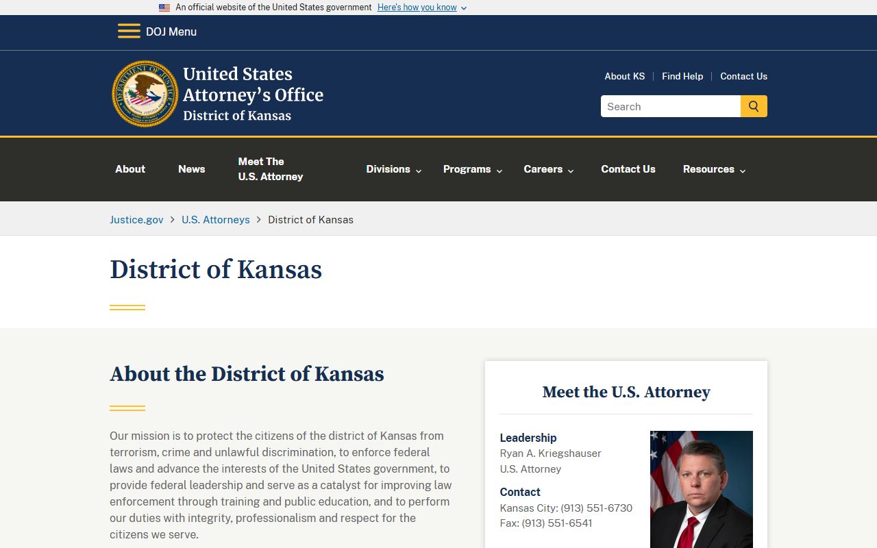 Stevens County criminal court records U.S. Attorney District of Kansas source
