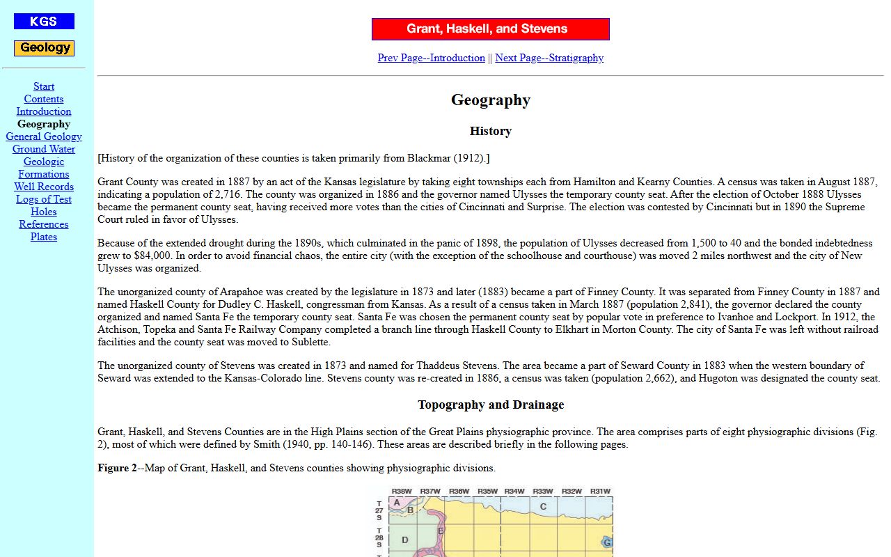 Stevens County probate records Kansas Geological Survey county history