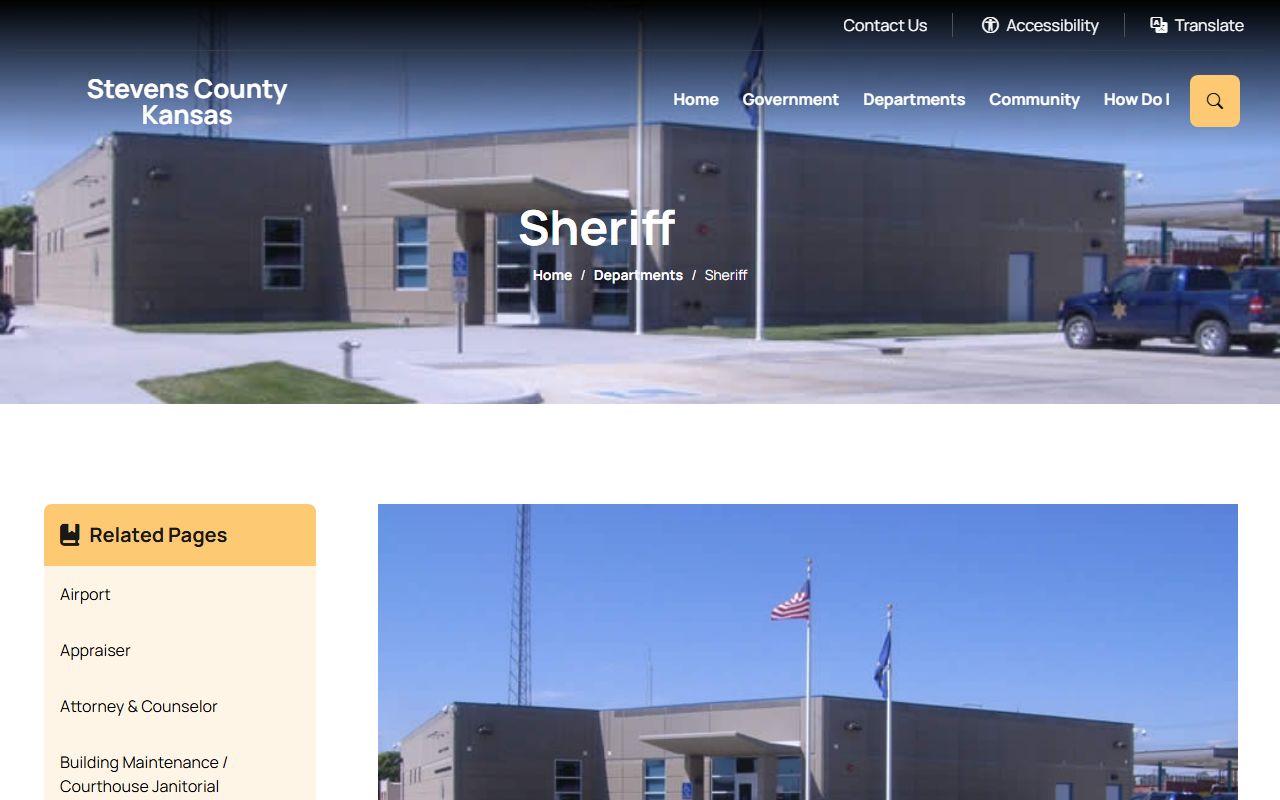 Stevens County warrant records sheriff office page